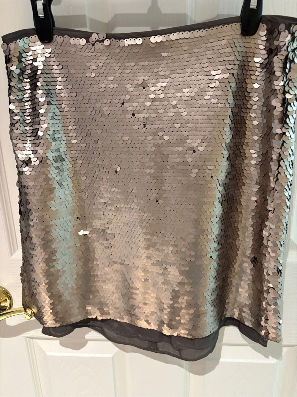 J. Crew Satin Skirt in Dusty Gray